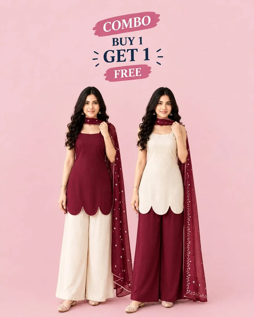 Women’s Stylish Kurta Palazzo & Dupatta Set