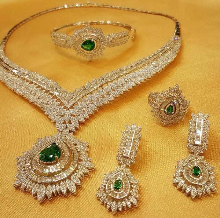 new American Diamond High Quality Earrings, choker, Jumka and necklace set