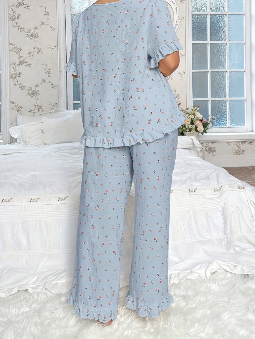 Chic Bow Print Lounge Co-Ord Set