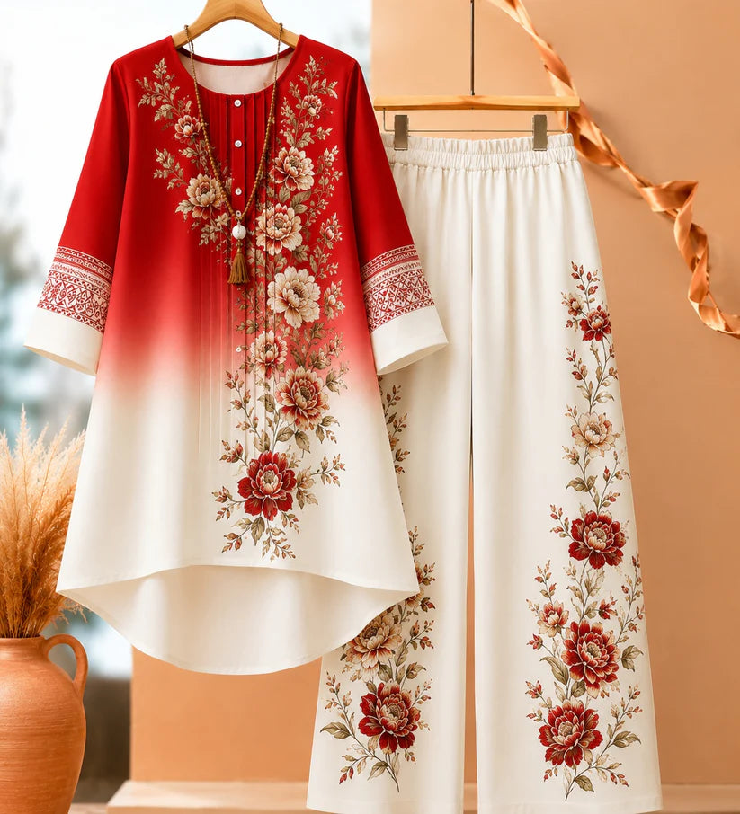πΈ Elegant Floral Ombre Co-Ord Set
