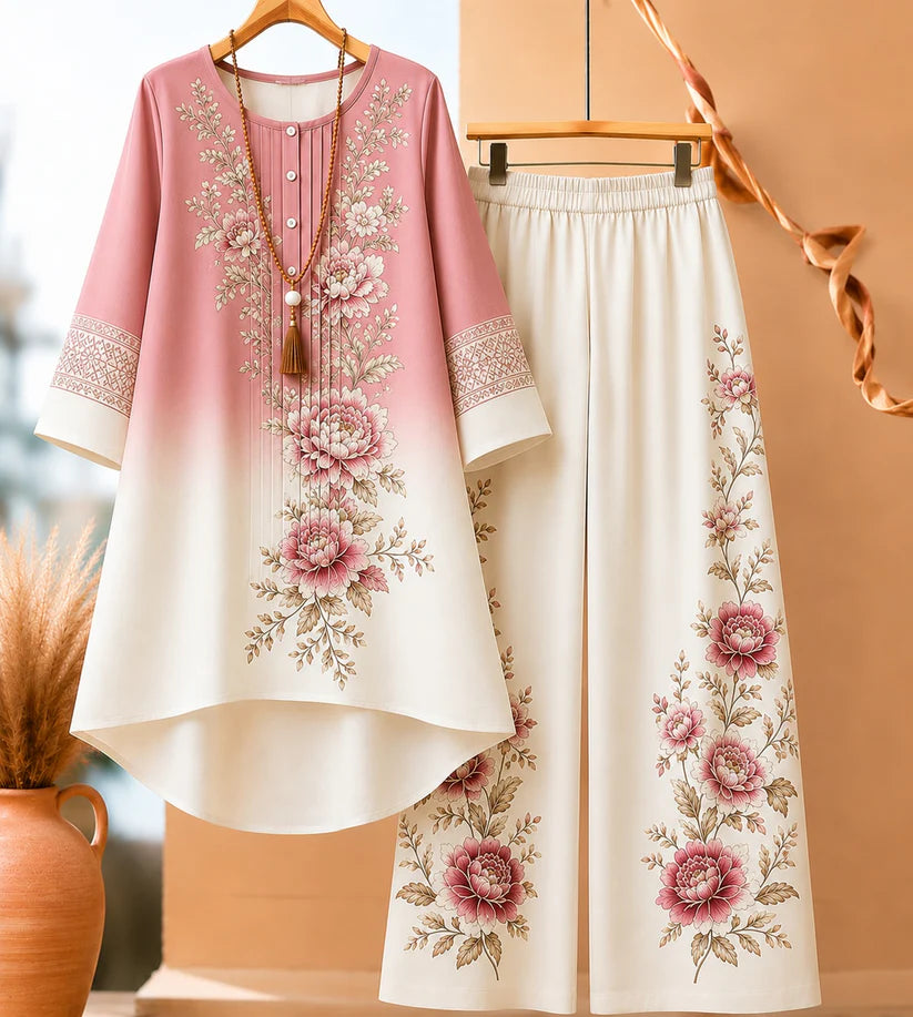 πΈ Elegant Floral Ombre Co-Ord Set
