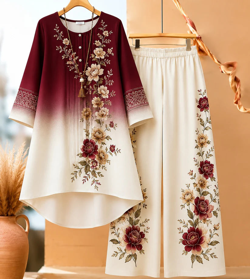 πΈ Elegant Floral Ombre Co-Ord Set