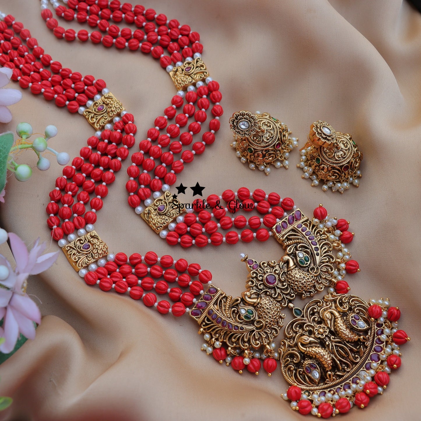 Exquisite Full Combo Jadau Kundan Necklace Set for Wedding Glamour