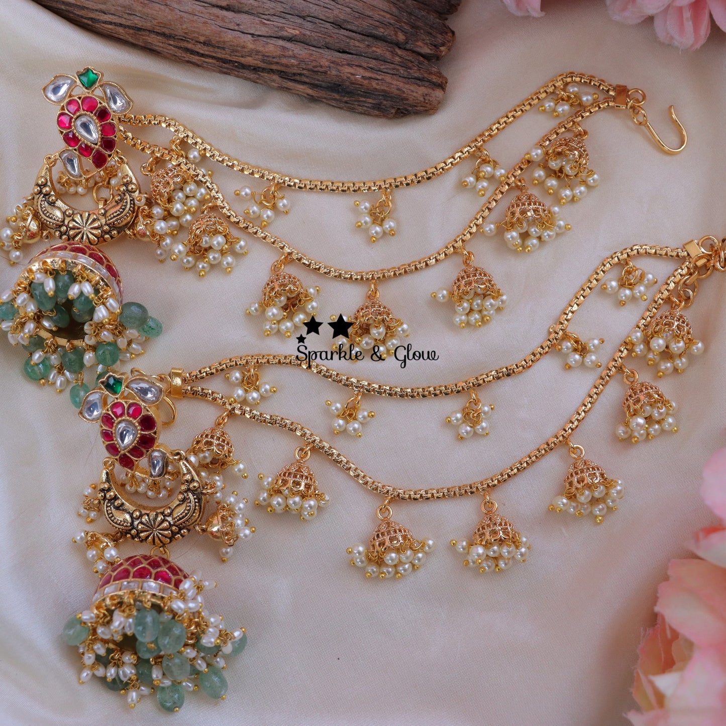 Indian bridal ear jewellery, statement earrings bridal, wedding season jewellery