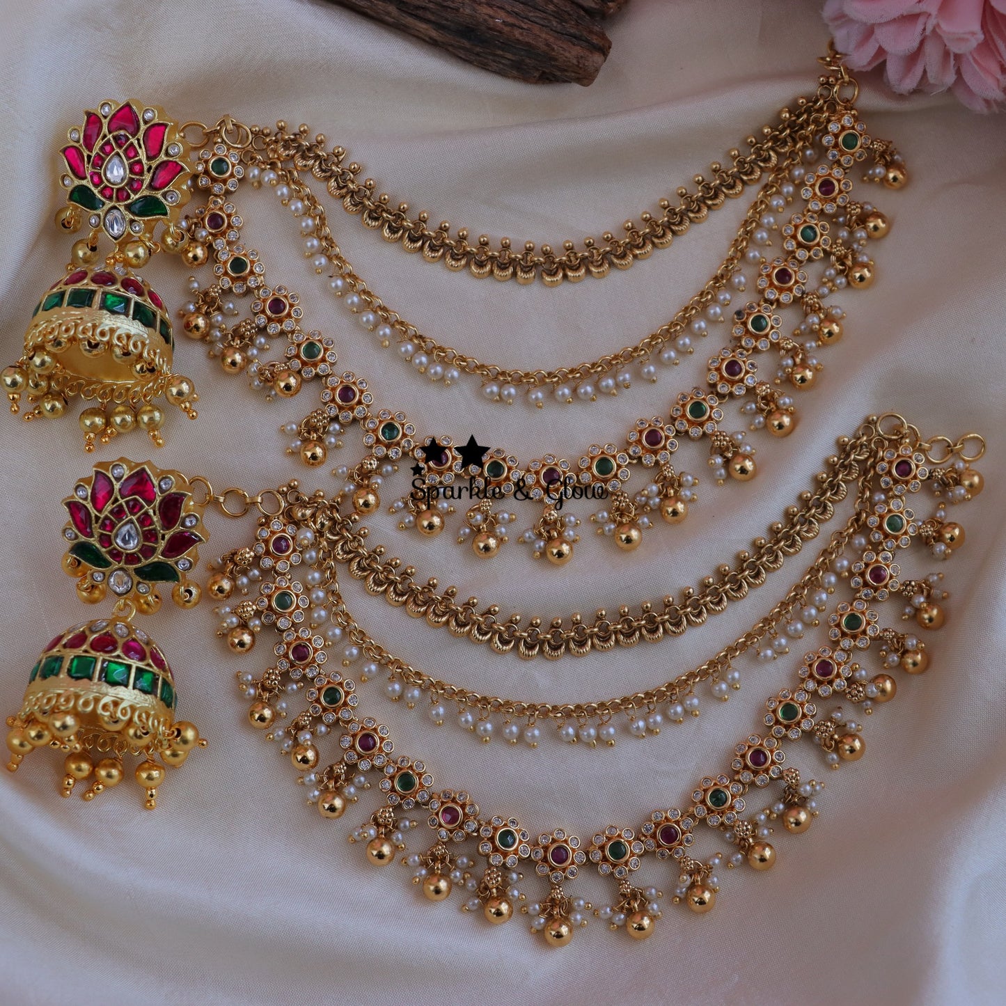 Indian bridal ear jewellery, statement earrings bridal, wedding season jewellery