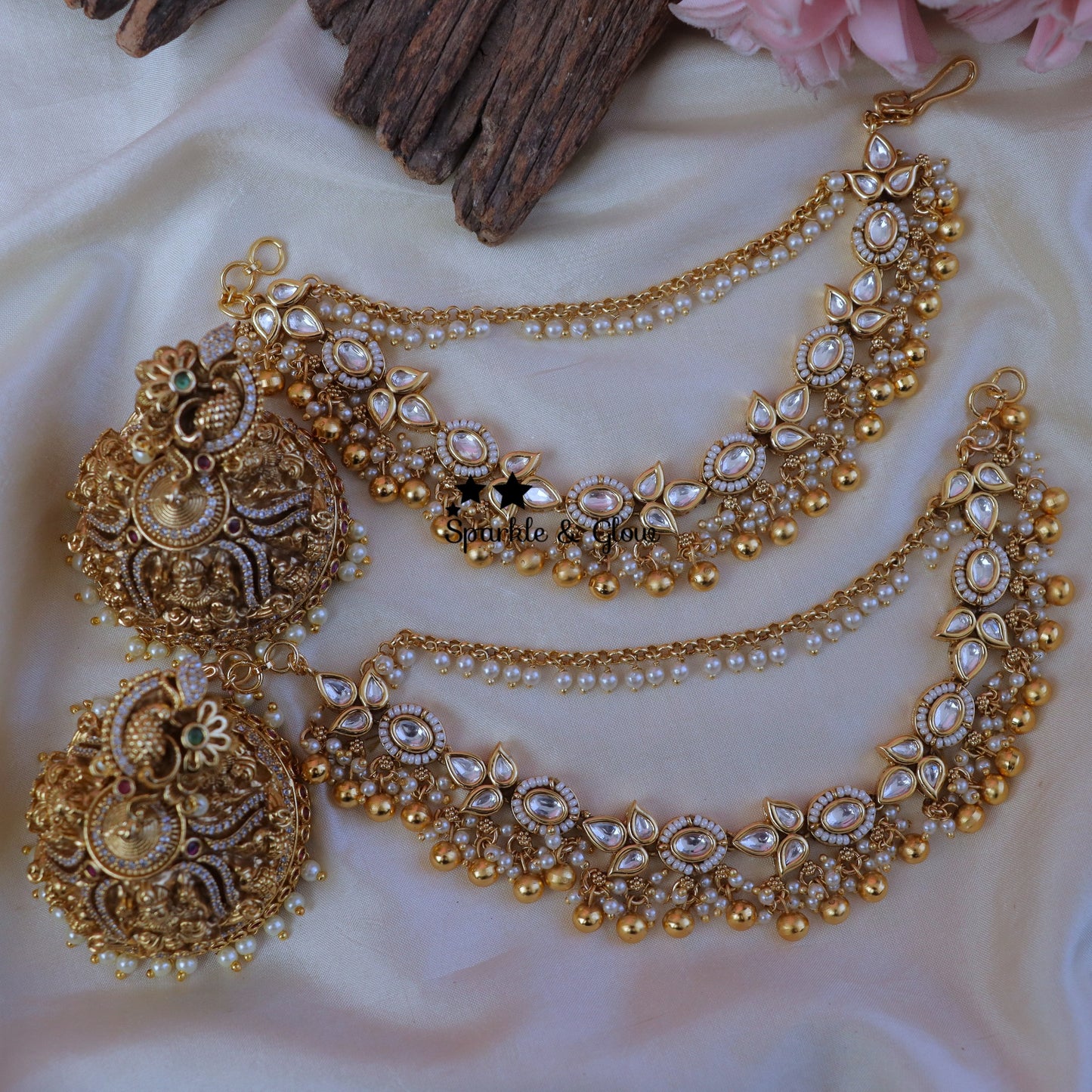 Indian bridal ear jewellery, statement earrings bridal, wedding season jewellery