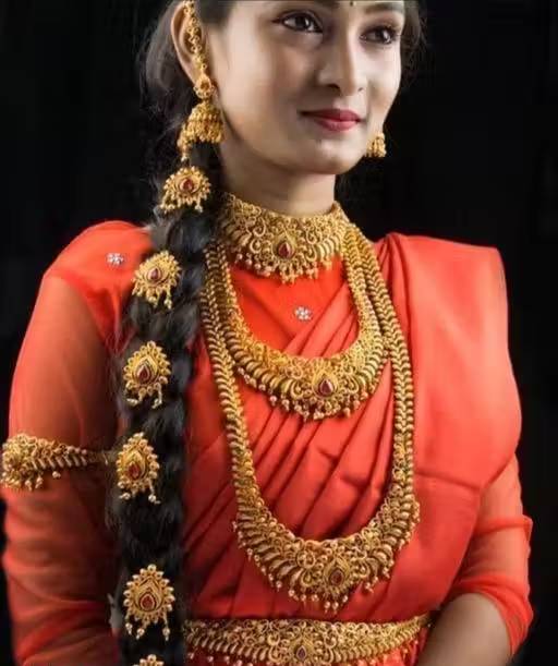 traditioal south indian bridal set jewellery for women and girls