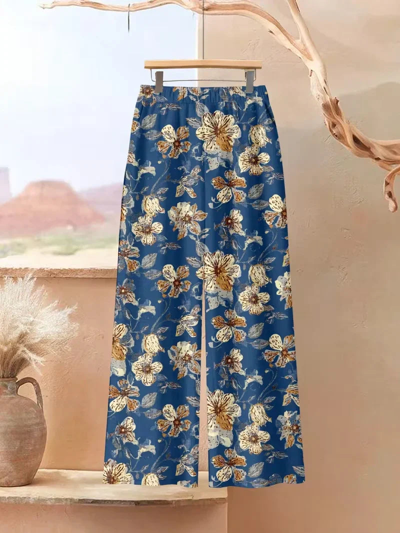 Asymmetrical Button-Front Top & Wide-Leg Pants | Elegant Casual Outfit