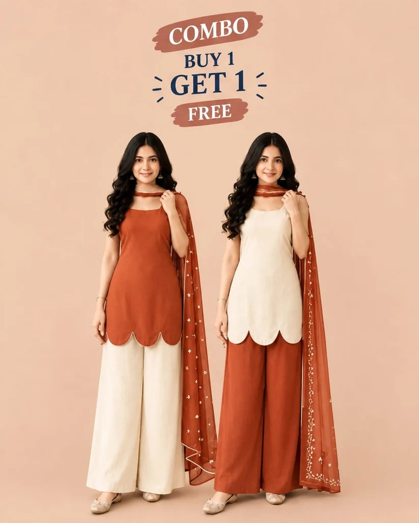 Women’s Stylish Kurta Palazzo & Dupatta Set