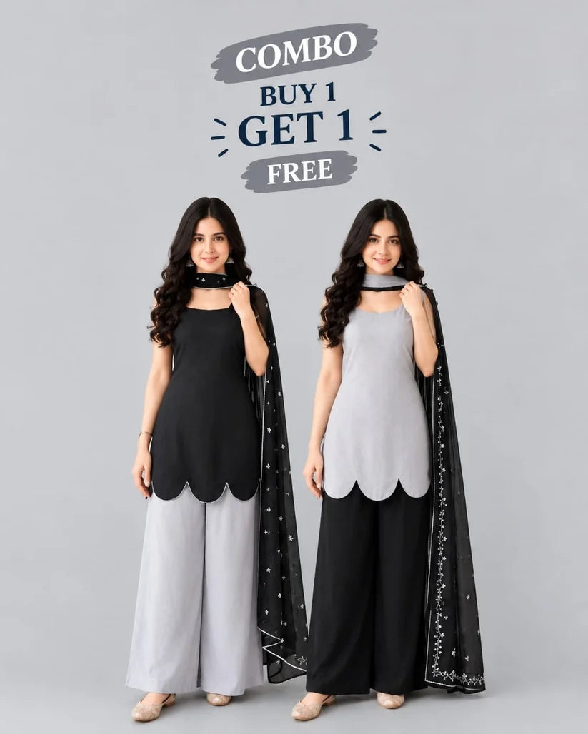 Women’s Stylish Kurta Palazzo & Dupatta Set