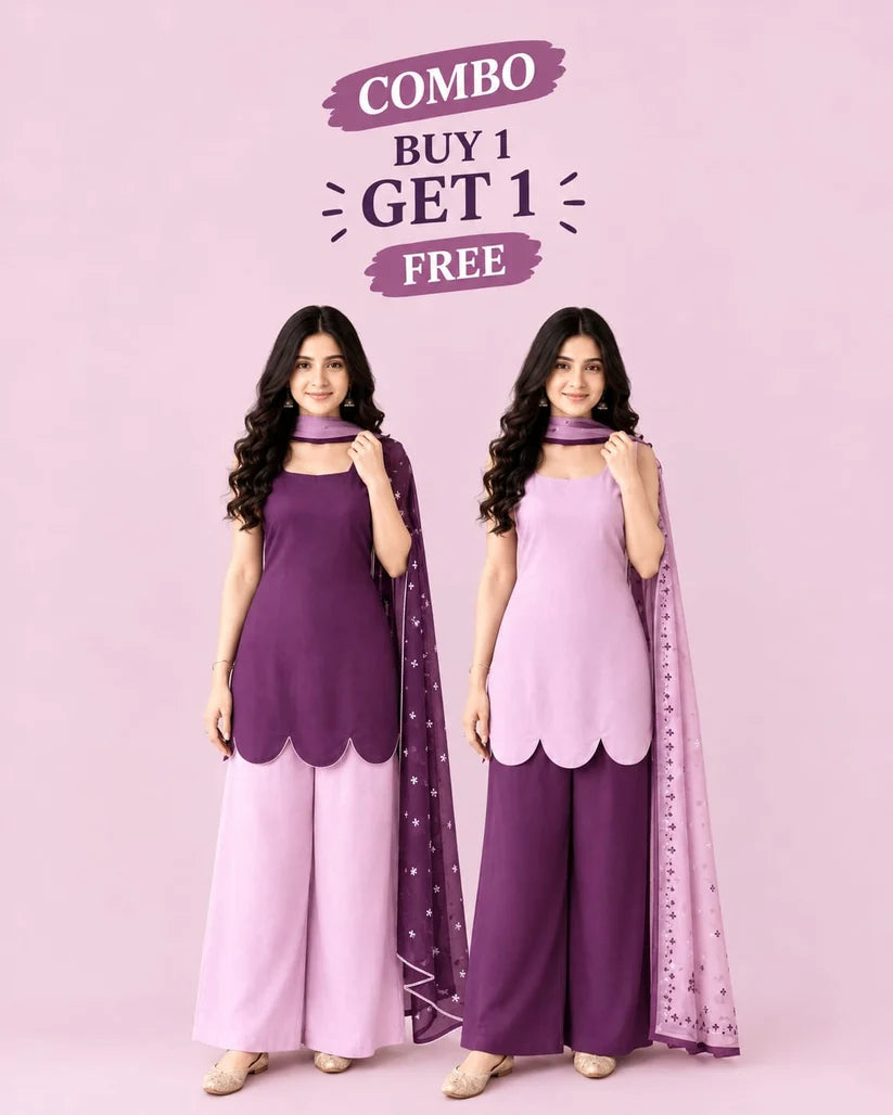 Women’s Stylish Kurta Palazzo & Dupatta Set
