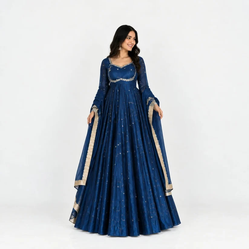 Women’s Embroidered Anarkali Suit Set