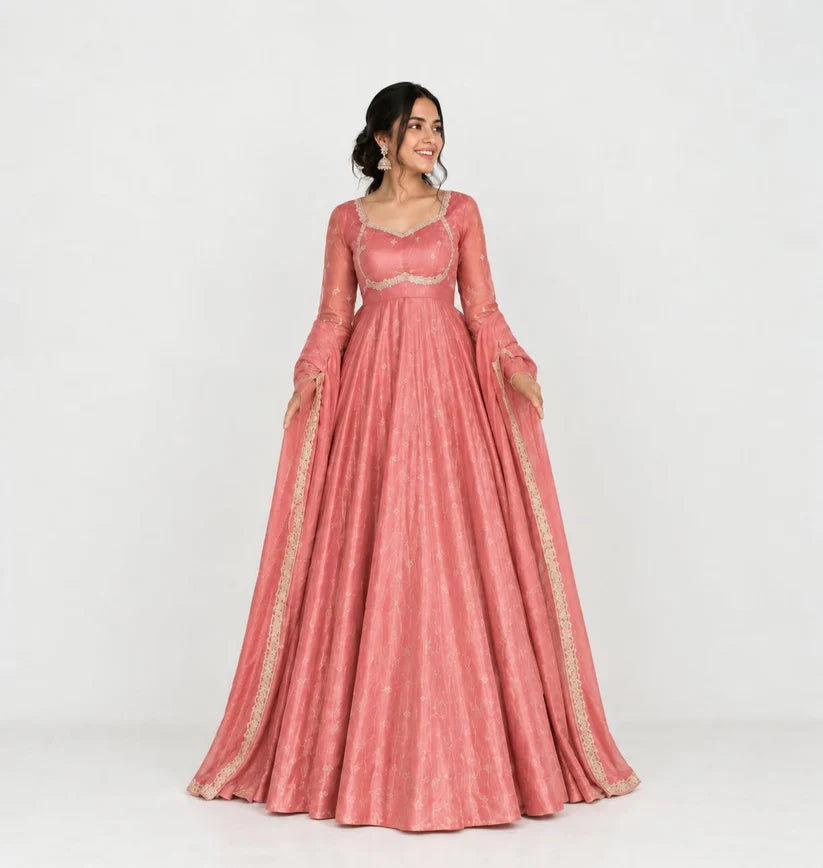 Women’s Embroidered Anarkali Suit Set