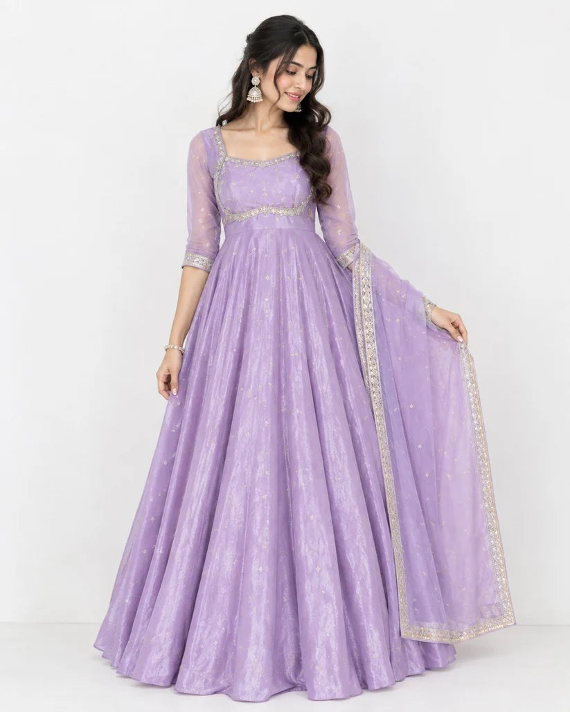 Women’s Embroidered Anarkali Suit Set