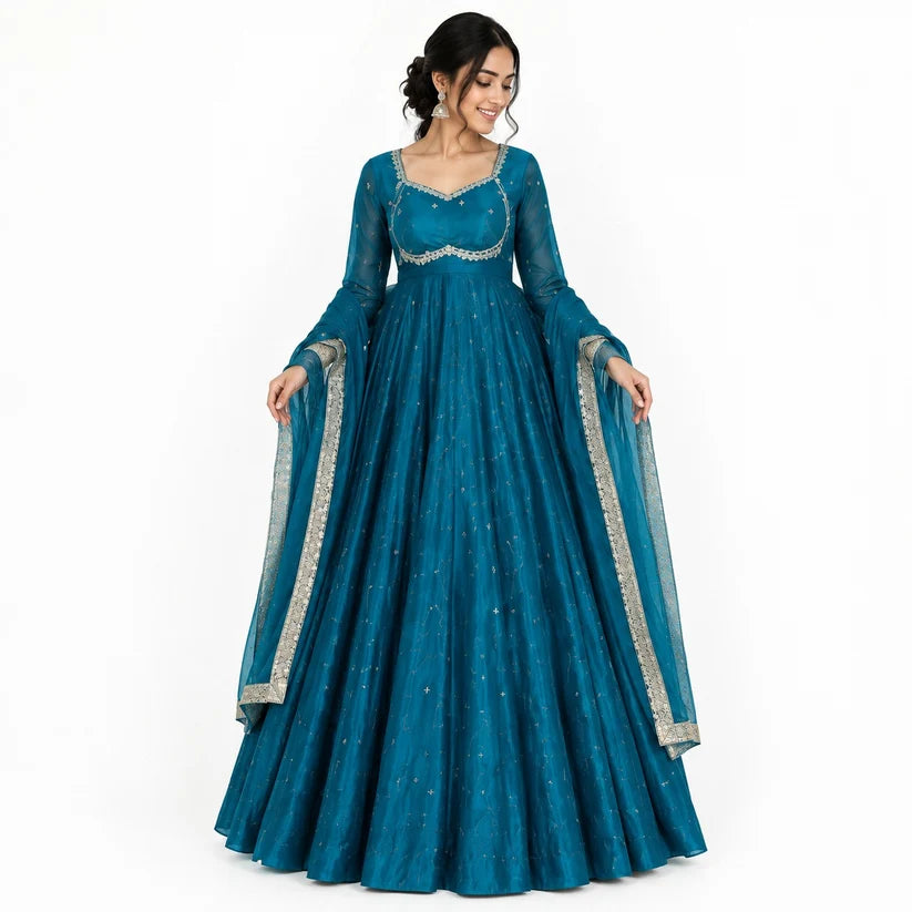 Women’s Embroidered Anarkali Suit Set