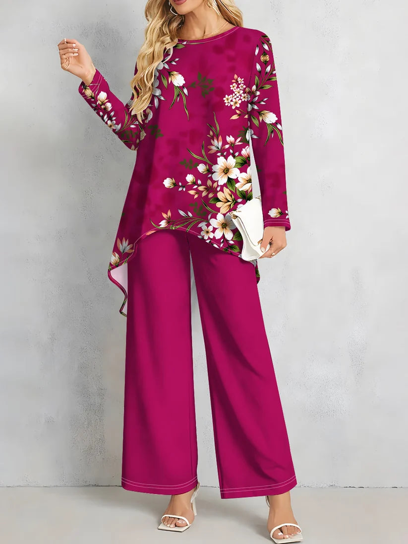 Floral Elegance Long Sleeve Co-Ord Set