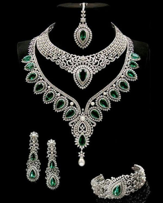 Jewelry Combo  Stone American Diamond Bridal sets Get Free Gift Above