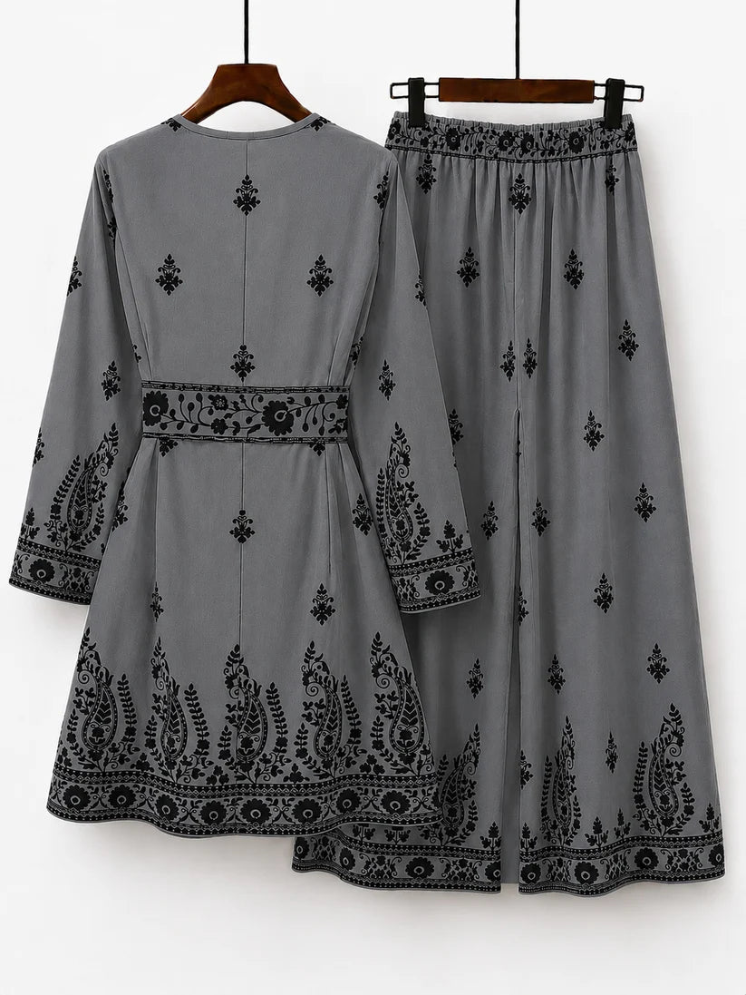Floral Elegance Women's Matching Top & Pants Set