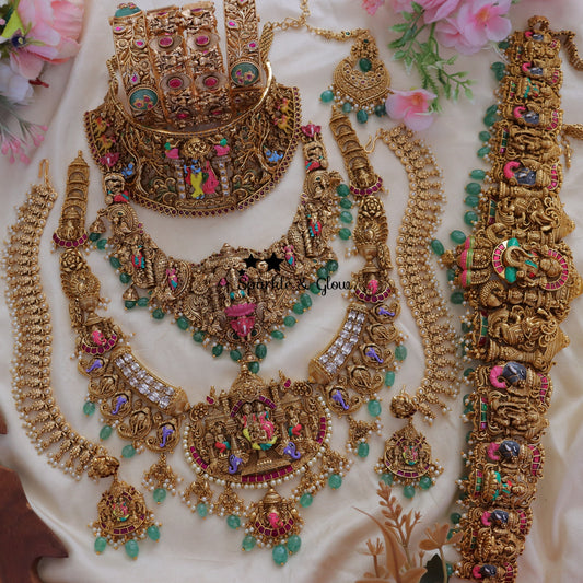 Exquisite Full Combo Jadau Kundan Necklace Set for Wedding Glamour