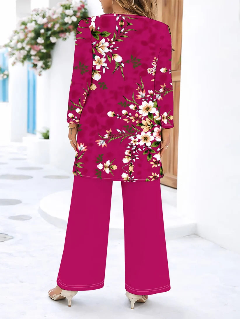 Floral Elegance Long Sleeve Co-Ord Set