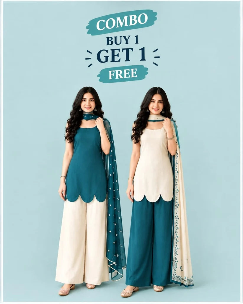 Women’s Stylish Kurta Palazzo & Dupatta Set
