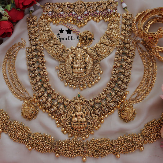 Exquisite Full Combo Jadau Kundan Necklace Set for Wedding Glamour