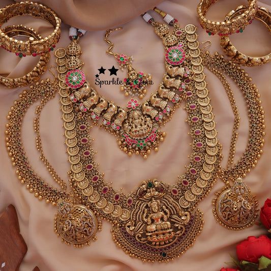 Exquisite Full Combo Jadau Kundan Necklace Set for Wedding Glamour
