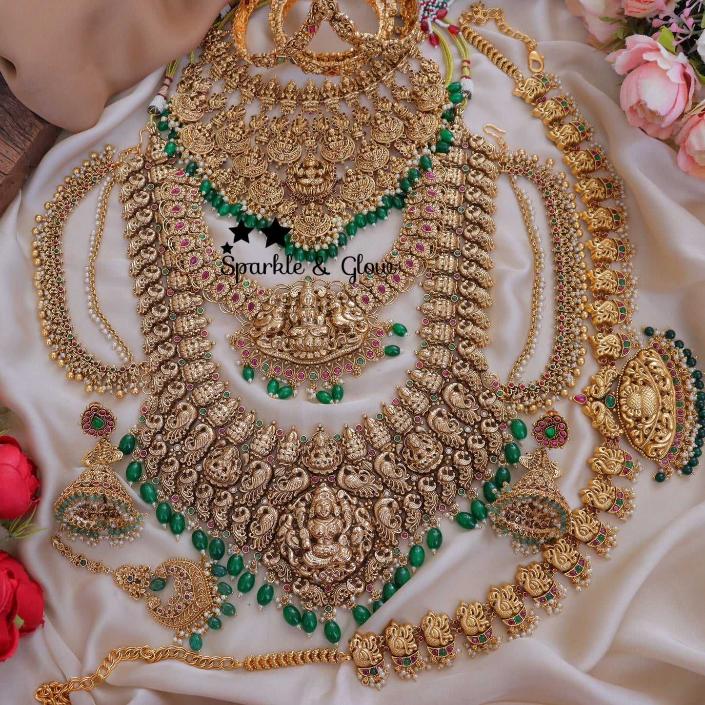 Exquisite Full Combo Jadau Kundan Necklace Set for Wedding Glamour