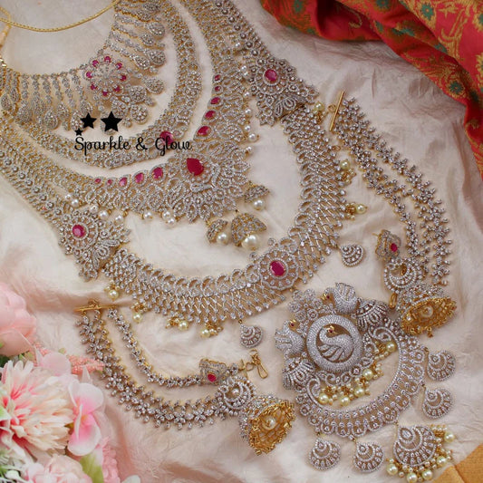 pink Rose gold Necklace Full set chocker