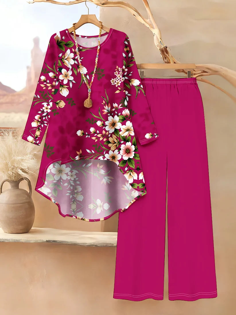 Floral Elegance Long Sleeve Co-Ord Set