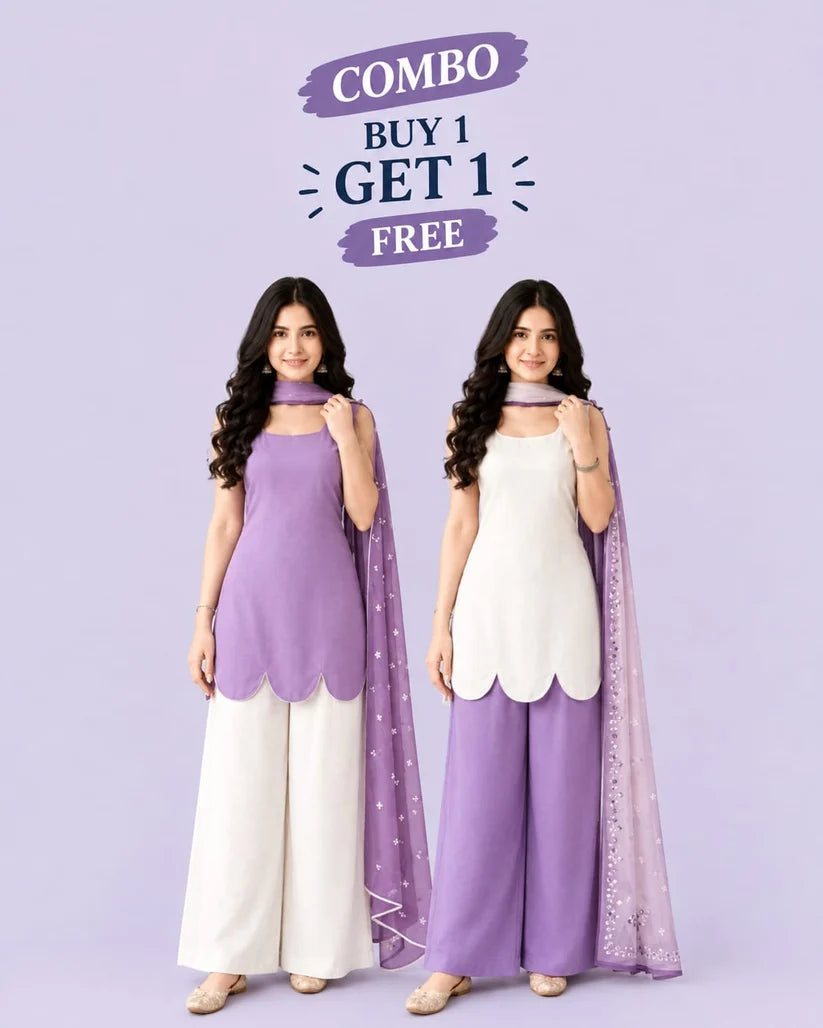 Women’s Stylish Kurta Palazzo & Dupatta Set