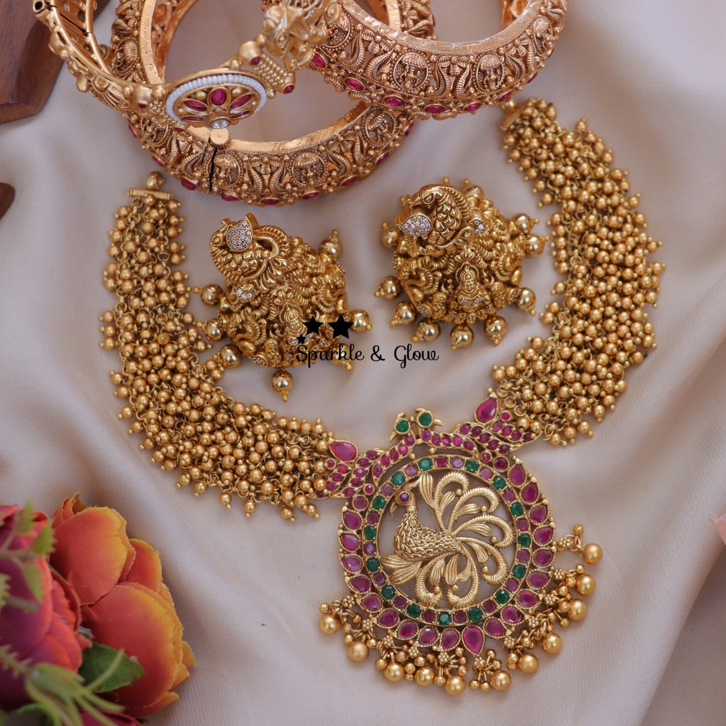 Exquisite Full Combo Jadau Kundan  Necklace Set for Wedding Glamour