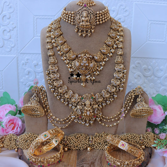 Exquisite Full Combo Jadau Kundan  Necklace Set for Wedding Glamour
