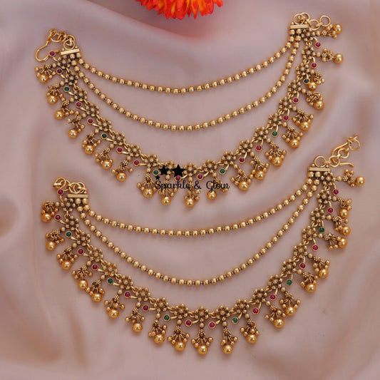 Indian bridal ear jewellery, statement earrings bridal, wedding season jewellery