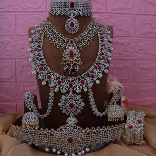 Jewelry Combo Stone American Diamond Bridal sets Get Free Gift Above