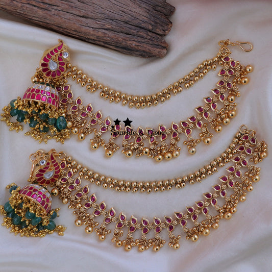Indian bridal ear jewellery, statement earrings bridal, wedding season jewellery
