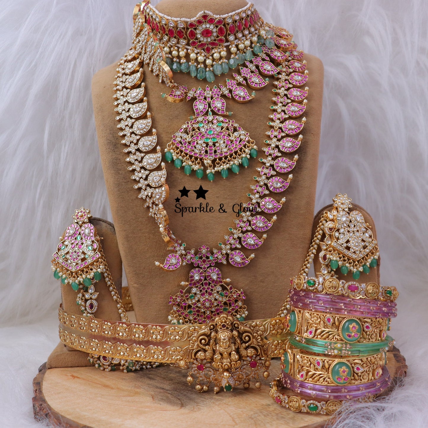 Jewelry Combo Stone American Diamond Bridal sets Get Free Gift Above