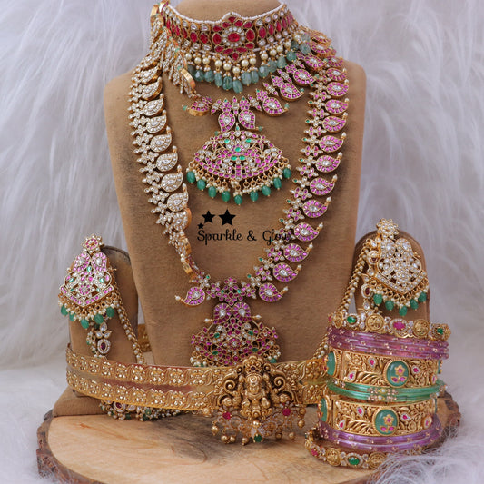 Jewelry Combo Stone American Diamond Bridal sets Get Free Gift Above