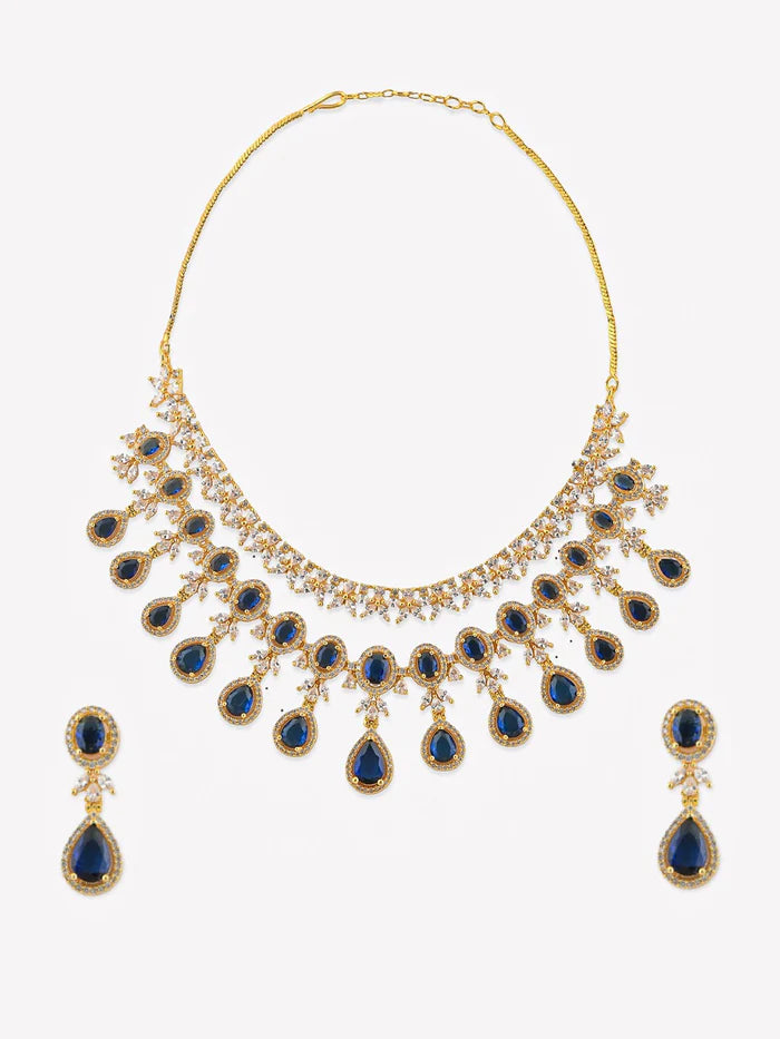 Gold-Plated American Diamond Studded Jewellery Set
