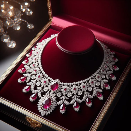 Red Amareican Dimond Bridal Jewellery Set