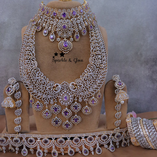 Jewelry Combo Stone American Diamond Bridal sets Get Free Gift Above