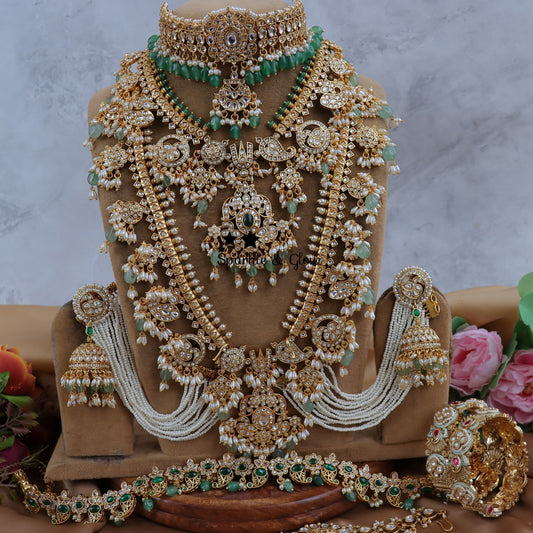 Jewelry Combo Stone American Diamond Bridal sets Get Free Gift Above