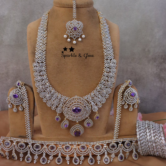 Jewelry Combo Stone American Diamond Bridal sets Get Free Gift Above