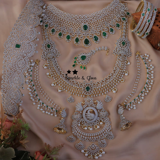 Jewelry Combo Stone American Diamond Bridal sets Get Free Gift Above