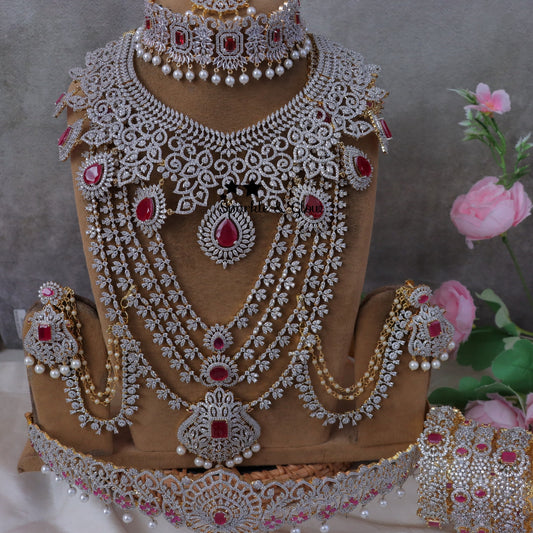 Jewelry Combo  Stone American Diamond Bridal sets Get Free Gift Above