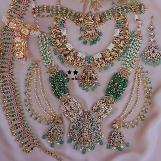 Exquisite Full Combo Jadau Kundan  Necklace Set for Wedding Glamour