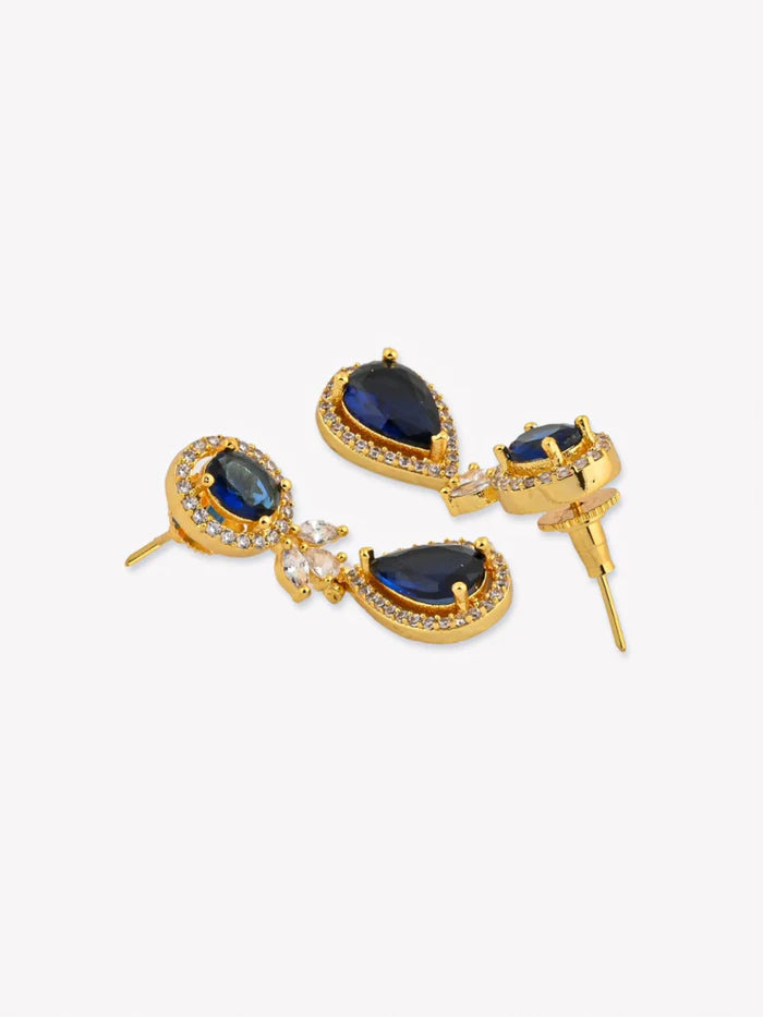 Gold-Plated American Diamond Studded Jewellery Set