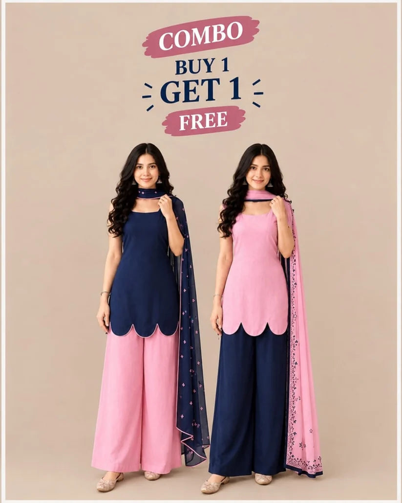Women’s Stylish Kurta Palazzo & Dupatta Set