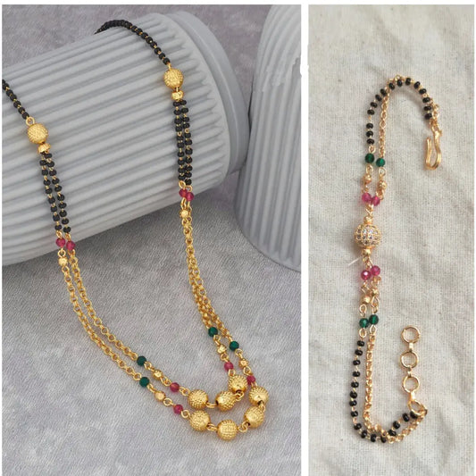 Buy 1 Get 1 Free Combo Set Double Layer Mangalsutra And Braclate