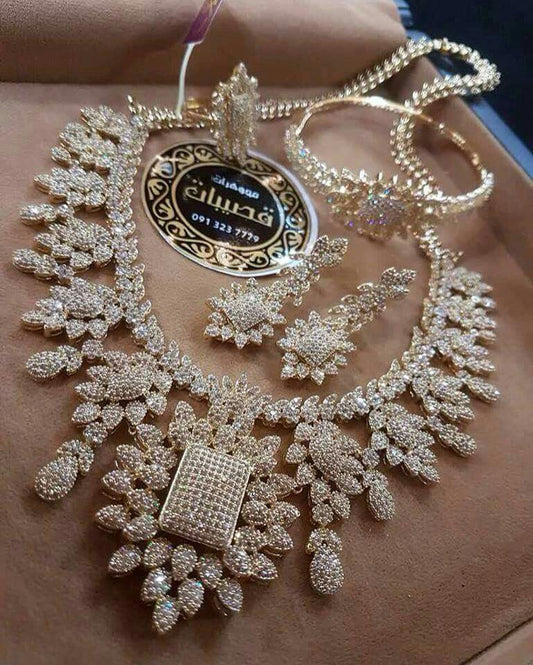 Jewelry  Stone American Diamond Bridal sets Get Free Gift Above With Watch